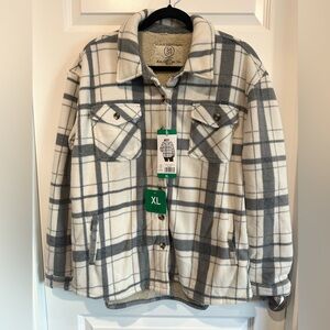 Sage Collective Sherpa-Lined Plaid Coat - NWT